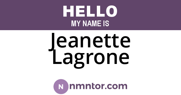 Jeanette Lagrone