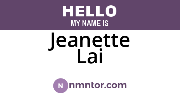 Jeanette Lai