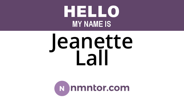 Jeanette Lall