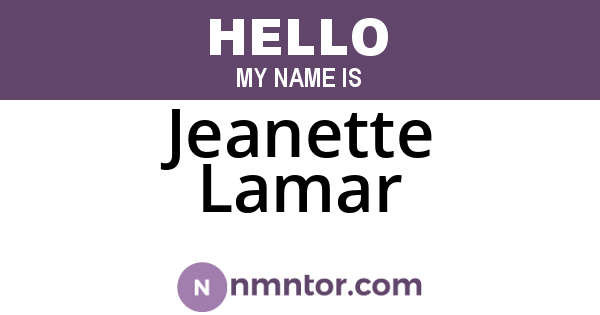 Jeanette Lamar