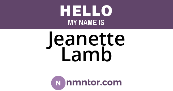 Jeanette Lamb