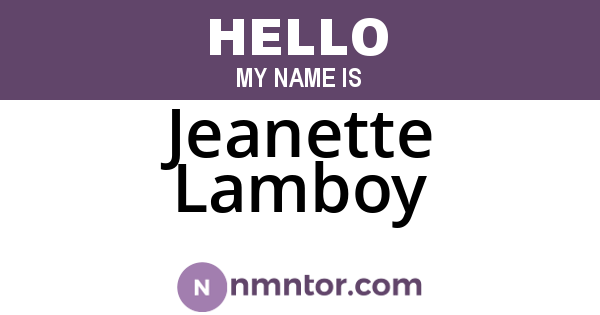 Jeanette Lamboy