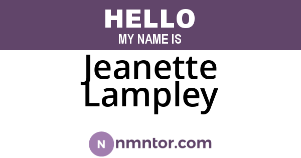 Jeanette Lampley