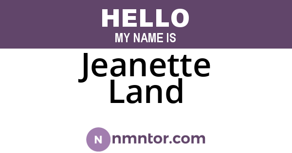 Jeanette Land