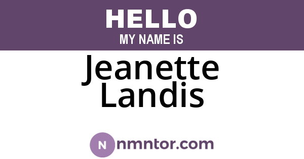 Jeanette Landis