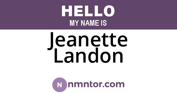 Jeanette Landon