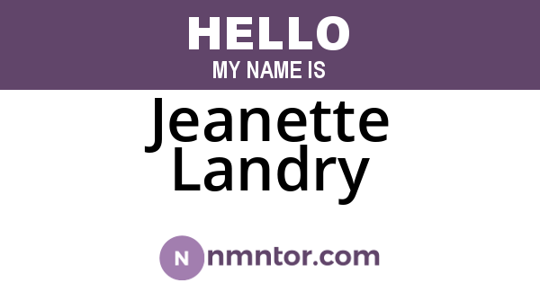 Jeanette Landry