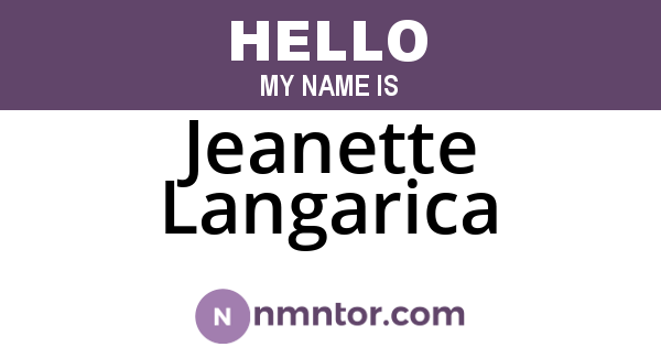 Jeanette Langarica