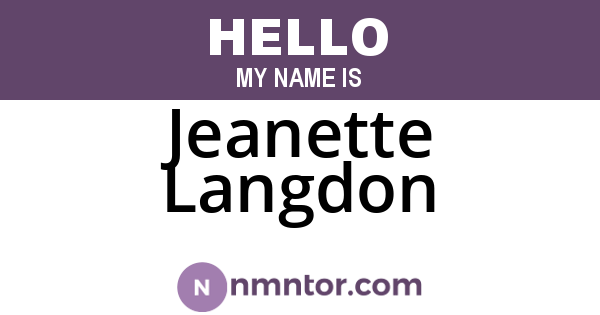 Jeanette Langdon
