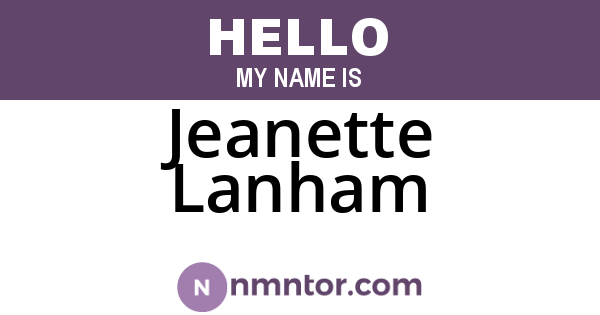 Jeanette Lanham