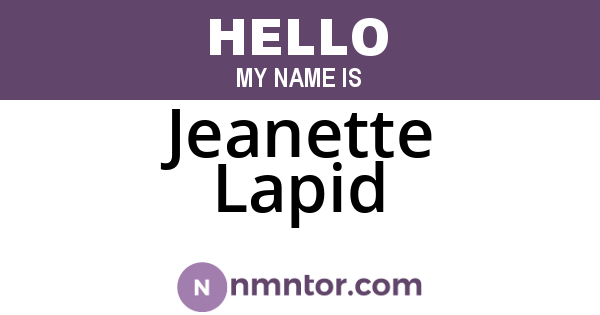 Jeanette Lapid