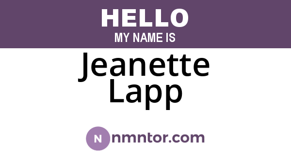 Jeanette Lapp