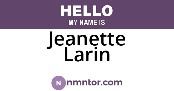 Jeanette Larin