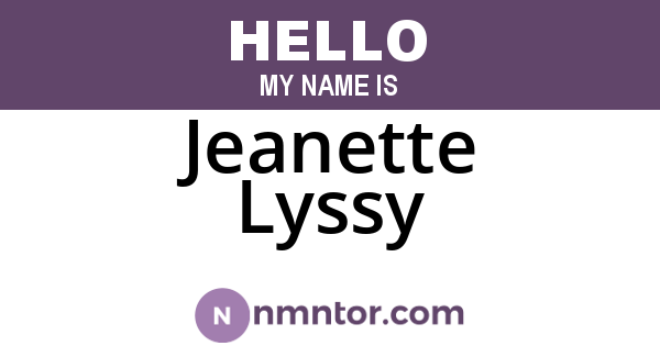 Jeanette Lyssy