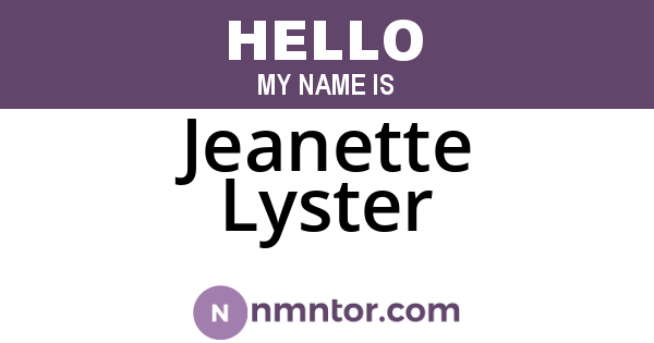 Jeanette Lyster
