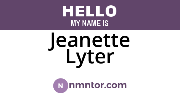 Jeanette Lyter