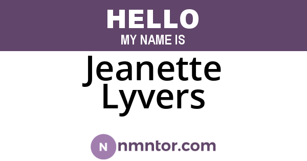 Jeanette Lyvers
