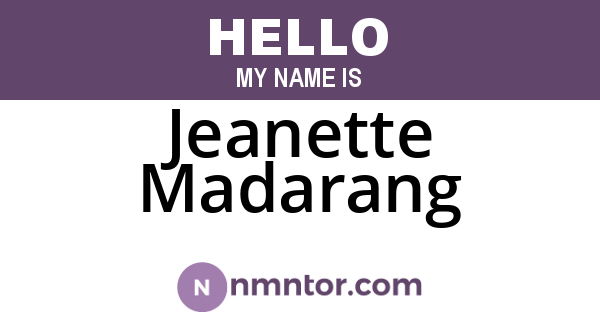 Jeanette Madarang
