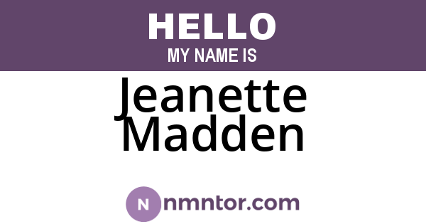 Jeanette Madden