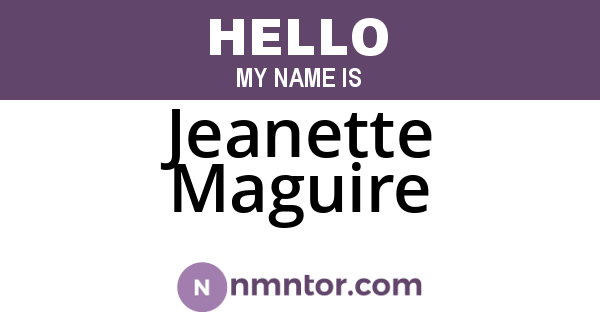 Jeanette Maguire