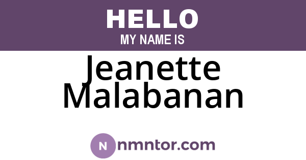 Jeanette Malabanan