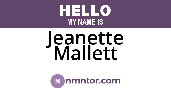 Jeanette Mallett