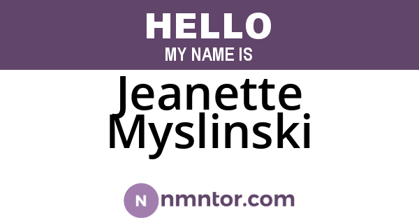 Jeanette Myslinski
