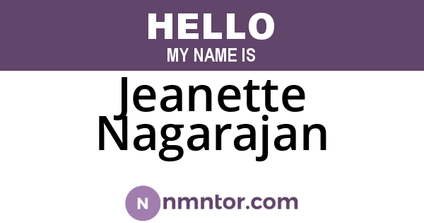 Jeanette Nagarajan