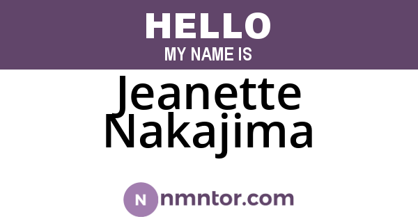 Jeanette Nakajima