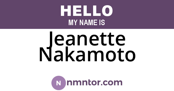 Jeanette Nakamoto