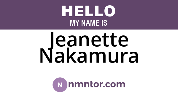Jeanette Nakamura