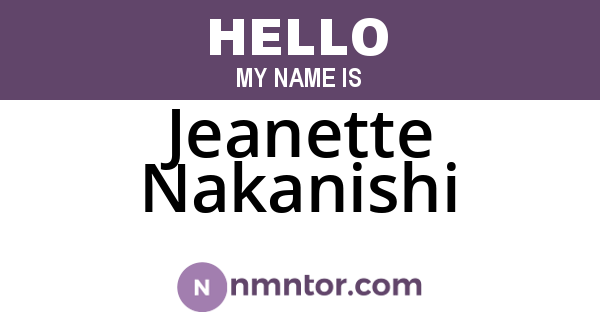 Jeanette Nakanishi