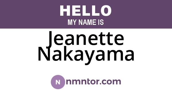 Jeanette Nakayama