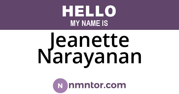 Jeanette Narayanan