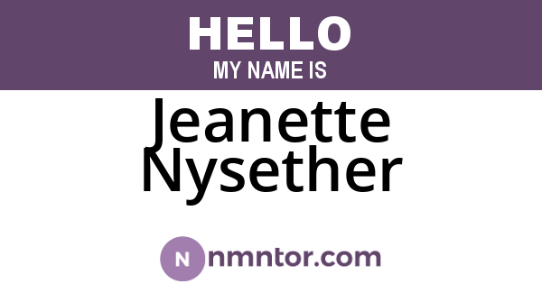 Jeanette Nysether