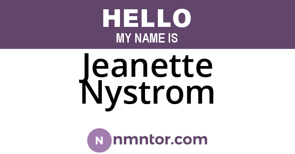 Jeanette Nystrom