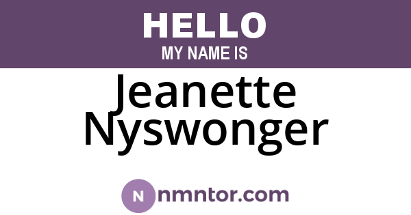 Jeanette Nyswonger