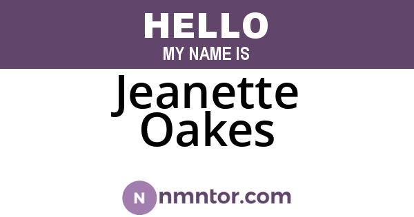 Jeanette Oakes