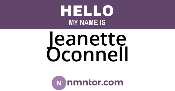 Jeanette Oconnell