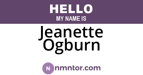 Jeanette Ogburn