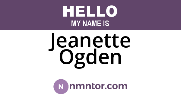 Jeanette Ogden