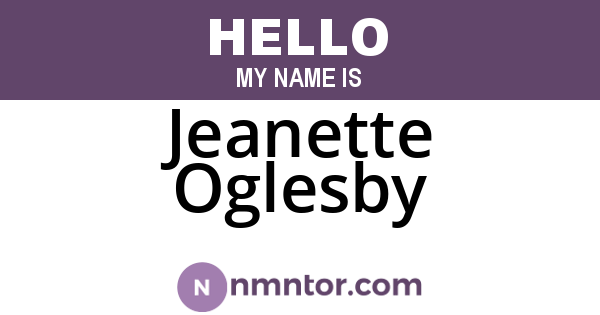 Jeanette Oglesby