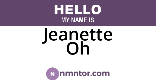 Jeanette Oh