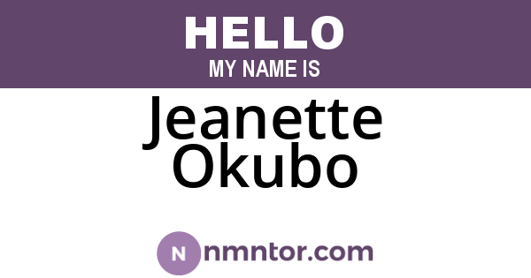 Jeanette Okubo