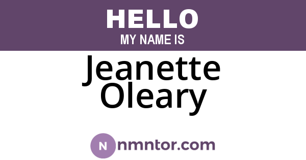 Jeanette Oleary