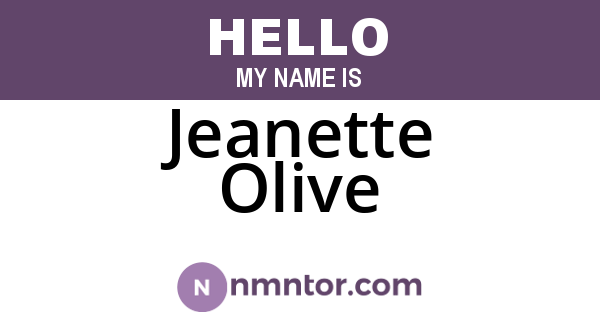 Jeanette Olive