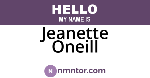 Jeanette Oneill