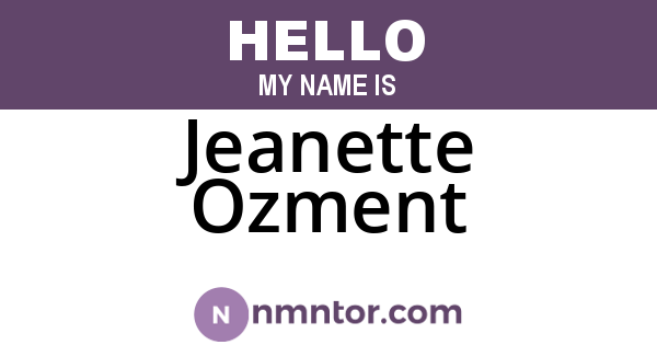 Jeanette Ozment