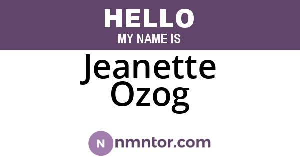 Jeanette Ozog