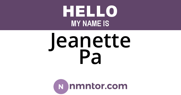 Jeanette Pa